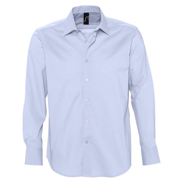 Рубашка "Brighton", небесно-голубой_S, 97% хлопок, 3% эластан, 140г/м2