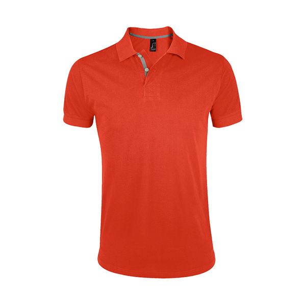 Рубашка поло мужская "Portland Men" оранжевый, серый_S, 100% х/б, 200г/м2