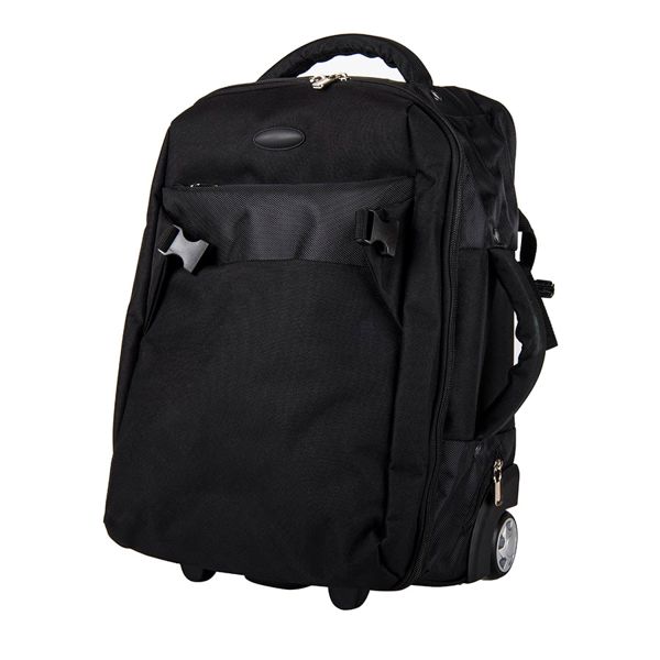 Рюкзак на колесах  "Kuman"; черный; 36х47  см.; полиэстер 1680D; шелкография