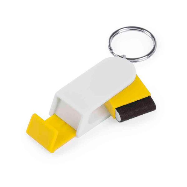 Брелок SATARI с подставкой для телефона, пластик, желтый, 2 x 4.8 x 1.3 см
