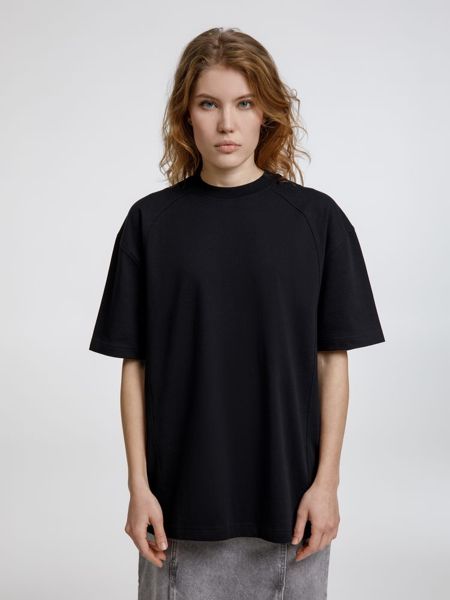 Купить Футболка оверсайз унисекс Sideline, черная Футболка оверсайз унисекс Sideline, черная