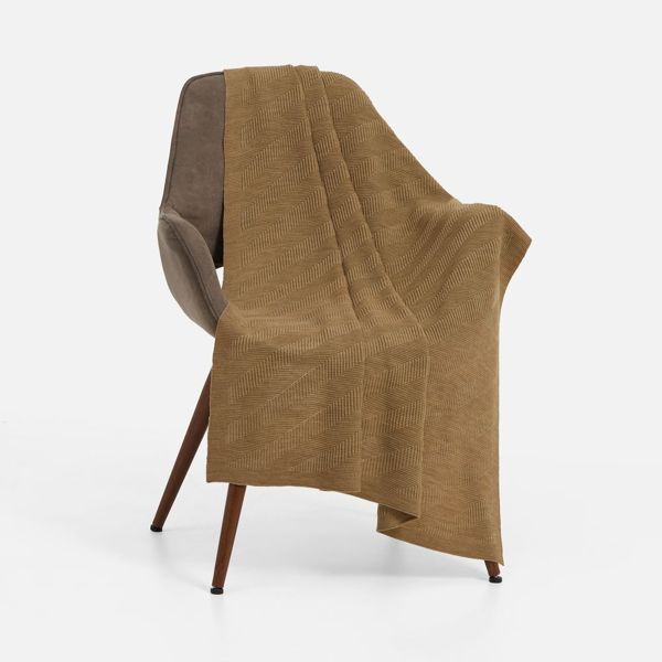 Плед Locus Solus, коричнево-бежевый меланж