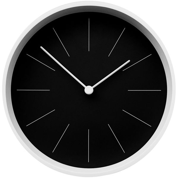 Часы настенные Neo, черные с белым