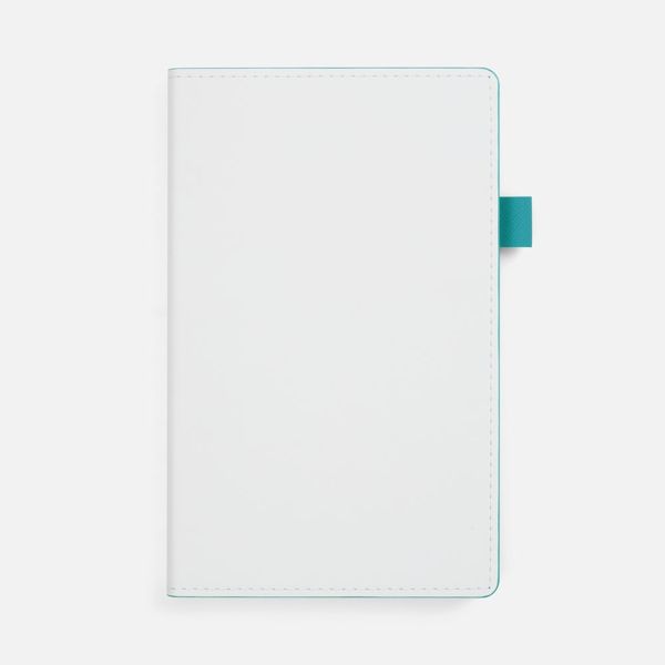 Ежедневник White Shall, недатированный, бело-бирюзовый