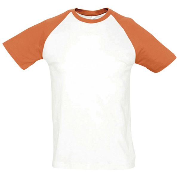 Футболка мужская двухцветная Funky 150, белая с оранжевым