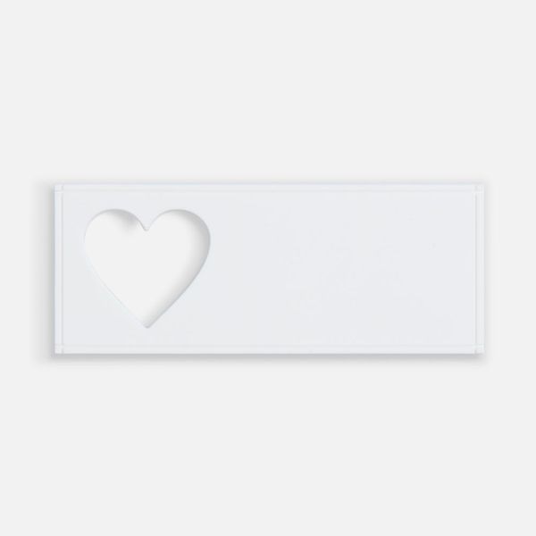 Лейбл из ПВХ с вырубкой «Сердце», белый