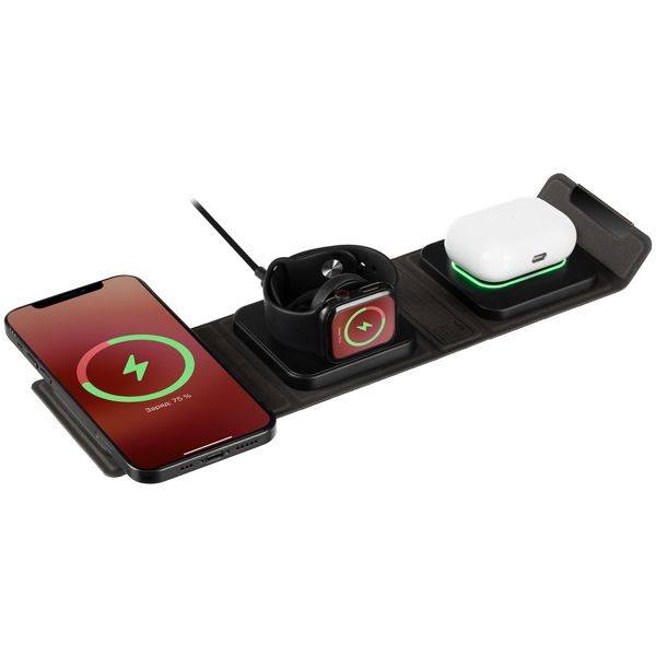 Купить Складная станция беспроводной зарядки triFlex, черная Складная станция беспроводной зарядки triFlex, черная