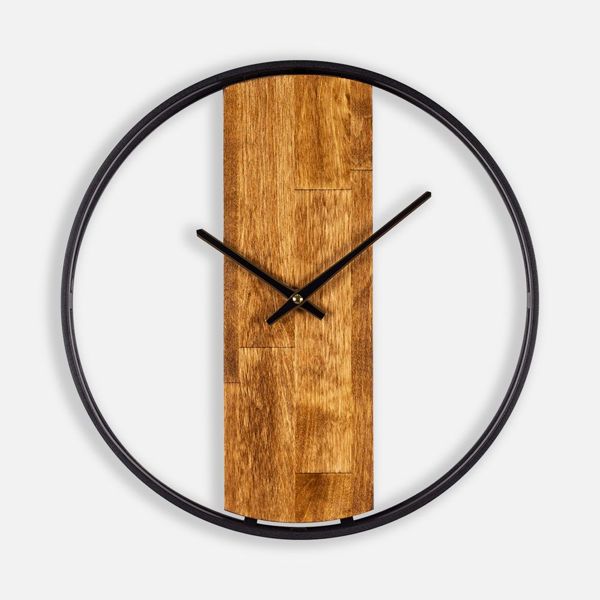 Купить Часы Woodix, черные с коричневым Часы Woodix, черные с коричневым