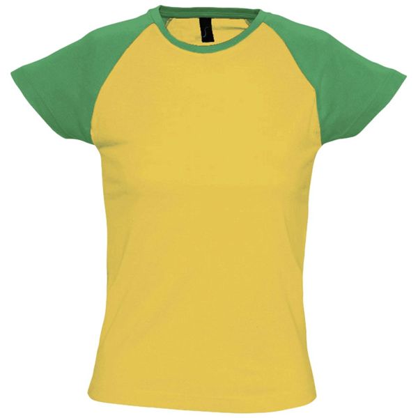 Футболка женская Milky 150, желтая с зеленым